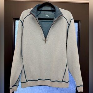 Tommy Bahama Mens Flipshore Reversible 1/4 zip Pullover Sweatshirt-XL